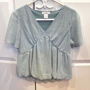 Baby blue flower blouse